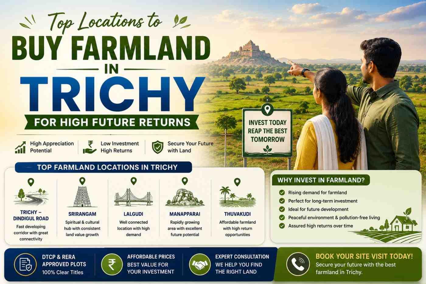 Top Locations to Buy Farmland in Trichy for High Future Returns